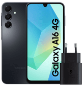 Samsung Galaxy A16 128GB Zwart 4G + Samsung Oplader 25W Zwart Goedkope Samsung smartphone