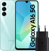 Samsung Galaxy A16 128GB Groen 5G + Samsung Oplader 25W Zwart Goedkope Samsung smartphone