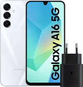 Samsung Galaxy A16 128GB Wit 5G + Samsung Oplader 25W Zwart Samsung Galaxy A16