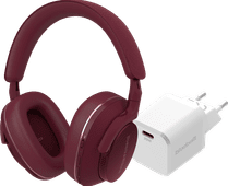Bowers & Wilkins Px7 S2e Red + BlueBuilt Power Delivery Charger with USB-C Port 20W White noise-canceling headphones