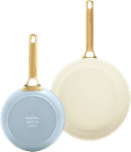 GreenPan Padova Frying Pan Set 20cm + 26cm Light Blue ceramic pan