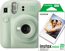 Coolblue Fujifilm Instax Mini 12 Mint Green + Fotopapier (20 stuks) aanbieding