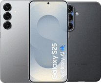 Samsung Galaxy S25 512GB Zilver 5G + Samsung Kindsuit Back Cover Zwart Samsung Galaxy S25