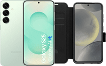 Samsung Galaxy S25 256GB Mint 5G + BlueBuilt Book Case Zwart Samsung Galaxy S25