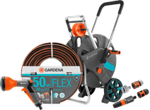 GARDENA Comfort FLEX 50m CleverRoll L Classic Spray Nozzle Pack Gardena hose cart