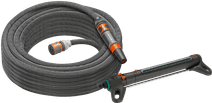 Gardena Textielslang Liano Life 15m Set + Gardena Zwenksproeier AquaZoom L Tuinslang met een sproeier