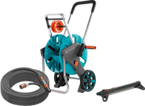 GARDENA Liano Life 15m AquaRoll S Large Sprinkler Pack Gardena hose cart