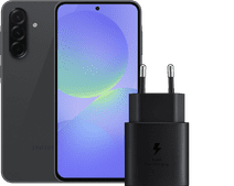 Samsung Galaxy A36 128GB Zwart 5G + Samsung Oplader 25 Watt Zwart Samsung telefoon aanbieding