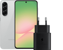 Samsung Galaxy A56 128GB Grijs 5G + Samsung Oplader 25 Watt Zwart Smartphone