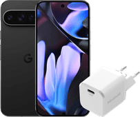 Google Pixel 9 Pro XL 256GB Zwart 5G + BlueBuilt Oplader met Usb C Poort 30W Wit Google Pixel telefoon