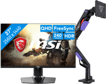 MSI MAG 271QPX QD-OLED E2 + Vortech Monitorarm met Gasveer Monitor met VESA mount