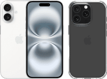Apple iPhone 16 128GB Wit + BlueBuilt Protective Back Cover Transparant 