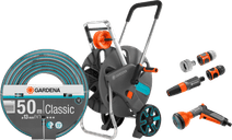 Gardena Classic 1/2 50 Meter CleverRoll L Easy Classic Broespakket Gardena Tuinslang met een spuitkop