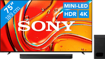 Sony 75" Bravia 7 4K QLED XR Mini-led (2024) + Sony Bravia Theatre Bar 6 Zwart Sony Bravia XR televisie