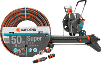 Gardena Premium SuperFLEX 50m CleverRoll M Small Sproeierpakket Slangenwagen