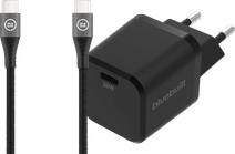 BlueBuilt Power Delivery and Quick Charge Charger 20W + USB-C Cable Nylon Black 1.5m Samsung fast charger