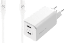 BlueBuilt Power Delivery and Quick Charge Charger 65W + USB-C Cable Nylon White 1.5m Samsung fast charger