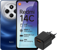 Redmi 14C 256GB Blauw 4G + BlueBuilt Oplader met Usb A Poort 18W Zwart Xiaomi Redmi telefoon