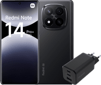 Redmi Note 14 Pro+ 256GB Zwart 5G + BlueBuilt Oplader met 3 Usb Poorten 65W Zwart Xiaomi Redmi telefoon