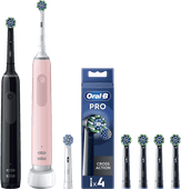 Oral-B Pro Serie 3 Duo Pack Zwart en Roze Value Pack Roze elektrische tandenborstel