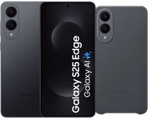 Coolblue Samsung Galaxy S25 Edge 512GB Zwart 5G + Samsung Kindsuit Back Cover Zwart aanbieding