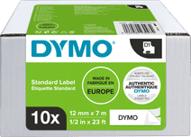 DYMO D1 12mm x 7m 10 tapes Zwart Wit Labels 