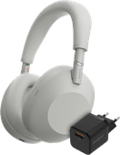 Sony WH-1000XM6 Silver + BlueBuilt Quick Charge Charger noise-canceling headphones