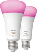 Philips Hue White and Color E27 1600lm 2-pack smart light with E27 fitting