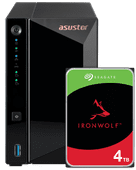 ASUSTOR AS3302T v2 + Seagate Ironwolf 4TB NAS bundel