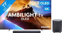 Coolblue Philips Ambilight 77'' OLED760 4K (2025) + JBL Bar 500 M2 Zwart aanbieding