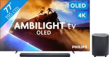 Coolblue Philips Ambilight 77'' OLED760 4K (2025) + JBL Bar 800 M2 Zwart aanbieding