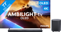 Coolblue Philips Ambilight 77'' OLED760 4K (2025) + JBL Bar 1000 M2 Zwart aanbieding