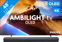 Coolblue Philips Ambilight 48'' OLED760 4K (2025) + JBL Bar 300 M2 Zwart aanbieding
