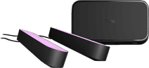Coolblue Philips Hue Play Lichtbalk Zwart 2-pack + HDMI Sync Box 8K aanbieding