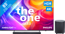 Coolblue Philips Ambilight 85" PUS9000 QLED 4K (2025) + JBL Bar 800 M2 Zwart aanbieding