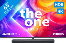 Coolblue Philips Ambilight 65" PUS9000 QLED 4K (2025) + JBL Bar 300 M2 Zwart aanbieding