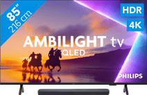 Coolblue Philips Ambilight 85" PUS8500 QLED 4K (2025) + JBL Bar 300 M2 Zwart aanbieding