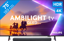 Coolblue Philips Ambilight 75" PUS8500 QLED 4K (2025) + JBL Bar 300 M2 Zwart aanbieding