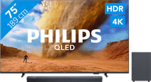 Coolblue Philips 75" PUS7800 QLED 4K (2025) + JBL Bar 2.1 Deep Bass M2 Zwart aanbieding