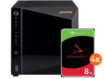 ASUSTOR AS3304T v2 + Seagate Ironwolf 32TB (4x8TB) NAS bundel