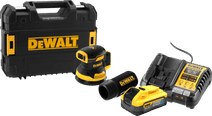 DeWalt DCW210NT-XJ 5,0 Ah POWERSTACK Accu Starterspakket Schuurmachine met stofafzuiging