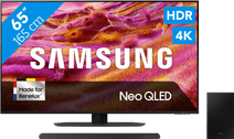 Coolblue Samsung 65" Neo QLED QN90F 4K (2025) + Samsung HW-S700D Zwart (2024) aanbieding