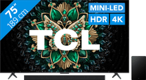 TCL 75" QD Mini-led C61K 4K (2025) + TCL Q65H TCL QLED televisie en soundbar bundel
