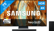 Coolblue Samsung 75" Neo QLED QN73F 4K (2025) + Samsung HW-B750F (2025) aanbieding