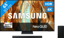 Coolblue Samsung 65" Neo QLED QN73F 4K (2025) + Samsung HW-B750F (2025) aanbieding