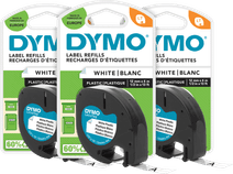 DYMO LetraTag 12mm x 4m Zwart Wit Labels 3-pack Dymo label
