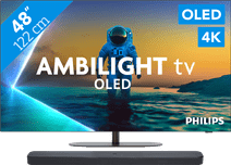 Coolblue Philips Ambilight 48'' OLED810 4K (2025) + JBL Bar 300 M2 Zwart aanbieding