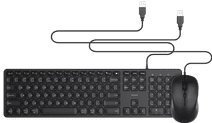 BlueBuilt Wired Keyboard QWERTY + Filum Wired Mouse Keyboard with low profile keys
