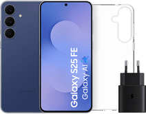 Coolblue Samsung Galaxy S25 FE 128GB Donkerblauw 5G + Accessoirepakket aanbieding
