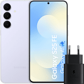 Samsung Galaxy S25 FE 128GB Lichtblauw 5G + Samsung Oplader 25 Watt Zwart Samsung S telefoon